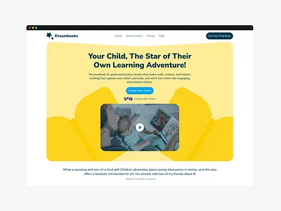 Dreambooks - Educational AI Generated books for kids ai ai generated books design dribbble fun kids landingpage learning logo saas ui website