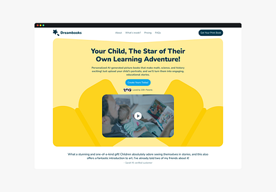Dreambooks - Educational AI Generated books for kids ai ai generated books design dribbble fun kids landingpage learning logo saas ui website