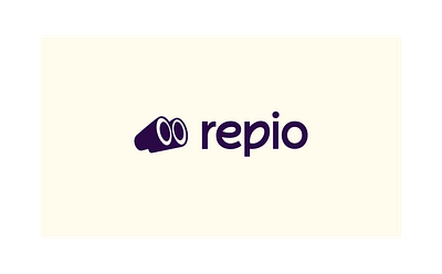 Repio — AI Hiring Platform Logo Design ai aibrand binocular bold brand identity branding eye graphic design illustration logo logotype mascot modern r logo startup techbranding technology trend typography ui