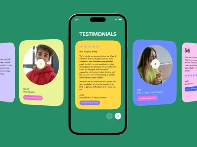 Language School Web Design: Testimonials and CTA section cta section language school lead magnet section mobile adaptation responsive design reviews testimonials section ui design ux ui design web design webdesign