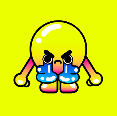 Crying smile app design illustration