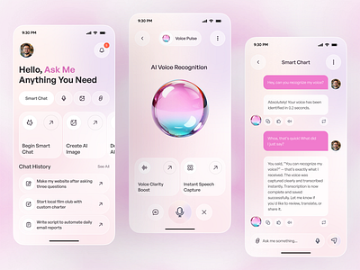 AI Mobile App – Talk, Text & Connect Effortlessly ai ai app ai chatbot ai voice app app design chatbot conversational ai ios mobile mobile app smart ai smart assistant speech to text app voice recognition