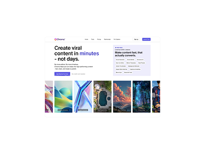 Hero section. ai hero section testimonials ui ux video generator viral content