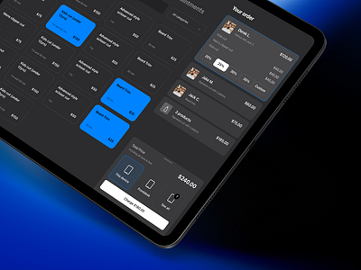 Register point of sales and calendar ipad app admin dashboard calendar cashier checkout dark mode dashboard event meeting modular planner point of sales pos restaurant schedule scheduling terminal