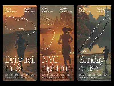 Running App ai app app design branding layout modern running type ui ux