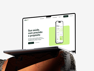 Elvor Landing Page clean design health interface landing landing page layout minimal ui ux web web design