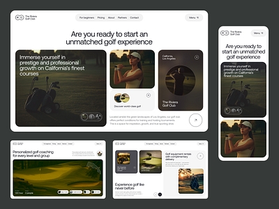 Golf Club Website Design creative website golf brand golf club logo golf logo landing page luxury website modern website startup ui ux webdesign website redesign
