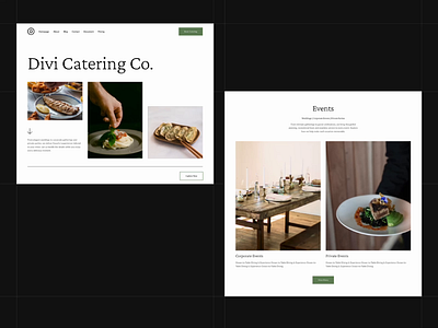 Catering Website – Sneak Peek animation catering design divi event food landing page minimal restaurant shop typography ui ux venue web design website