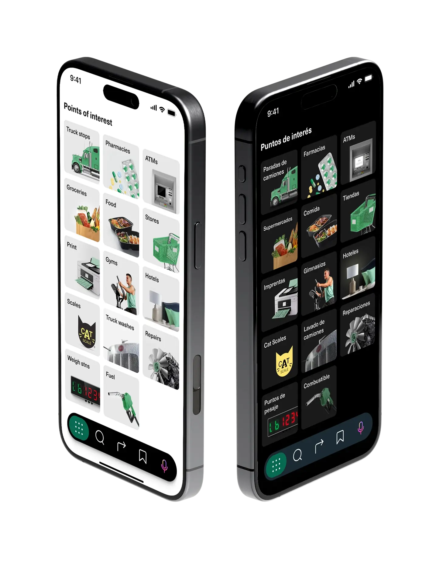 Navigation for truck drivers dark green map motion graphics navigation poi truck ui ux