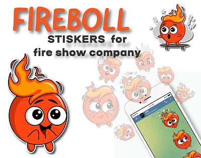 Stiskers FIREBOLL emotions graphic design illustration stiskers telephone vector