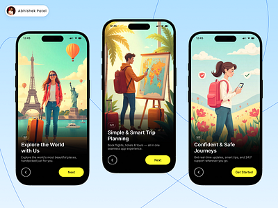 Travel App – Onboarding UI (Dark & Light Theme) appdesigndaily apponboarding cleanui darkthemeui dribbbleshots figmadesign lightthemeui minimaldesign mobileappdesign mobileux modernappdesign onboardingui travelapp travelui uidesign uiinspiration uiuxdesign userinterface uxdesign uxinspiration