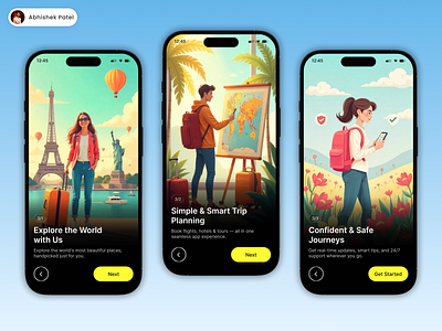 Travel App – Onboarding UI (Dark & Light Theme) app design clean ui dark theme ui figma interface design light theme ui minimal ui mobile app mobile ui onboarding onboarding screens product design travel app travel app ui travel booking travel ui ui design ui inspiration user onboarding ux ui