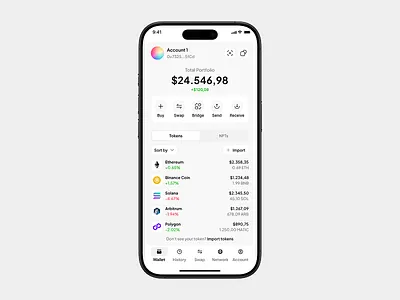 Omiri - Web3 Wallet Mobile App finance minimalist modern ui ui design wallet web design web3