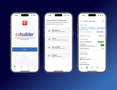 Cobuilder App construction mobile app ui ux
