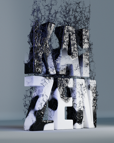 KAIZEN 3d 3d lettering 3d type 3d typography cinema 4d design graphic design illustration motion graphics