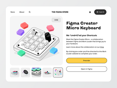 Figma Micro Keyboard | Product Page Concept design figma illustration minimal product page simple store ui ux