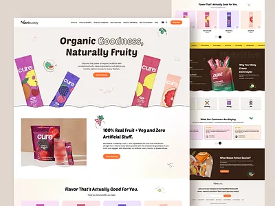 NutriBuddy Shopify Website Design brandidentity designinspiration ecommerce freshproduce fruitstore healthyeating landingpage onlineshopping organicfruits product details shopifydesign shopifystore shopifywebsite single product shopify store startup uiux vegetablestore webdesign websitedesign
