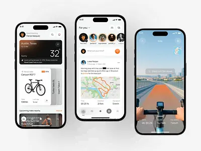 Cykloom - Bicycle Mobile App bicycle bike dashboard health healthy ios ios app iot maps mobile mobile app orange saas smart software sport sports tracking ui ux