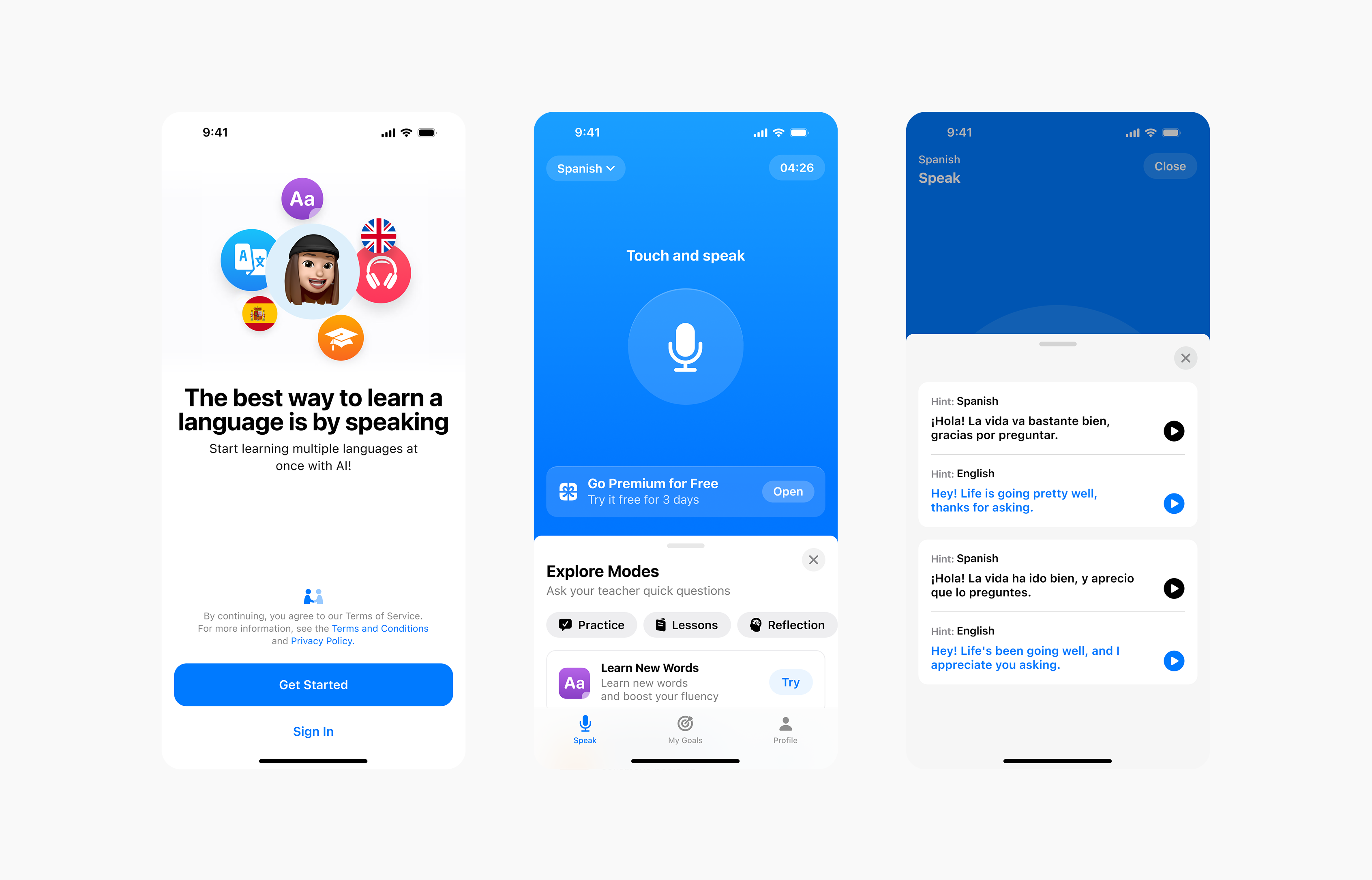 AI Language Learning App ai language learning app ios language learning language learning app