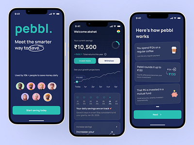 Smart savings app design marketing typography ui