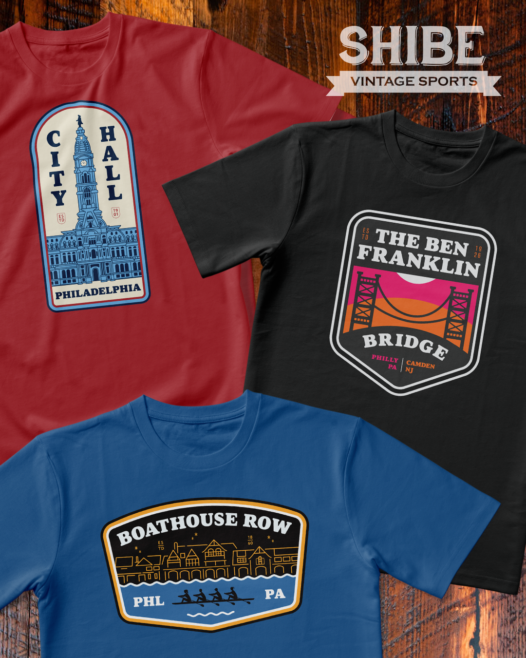 Philadelphia Landmark T-Shirts badges boat bridge logo new jersey old building patterns philadelphia philly stickers t shirt design