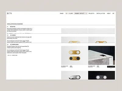 ZETR - Architectural Product Details UI clean design information information design landing page minimalist text typo typographic design typography ui user experience ux web web design web page website website desifn