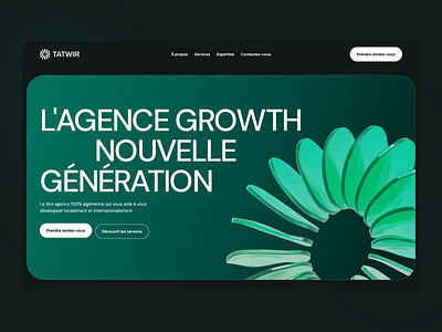 TATWIR Agency website design agency animation design graphic design hero section landing page motion graphics ui web agency website