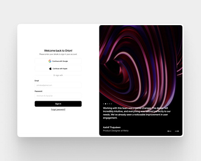 Login Page Design clean design component design figma framer layout design login page minimal design saas website sign in simple design slider testimonial design testimonial slider typography ui user interface ux web design webflow