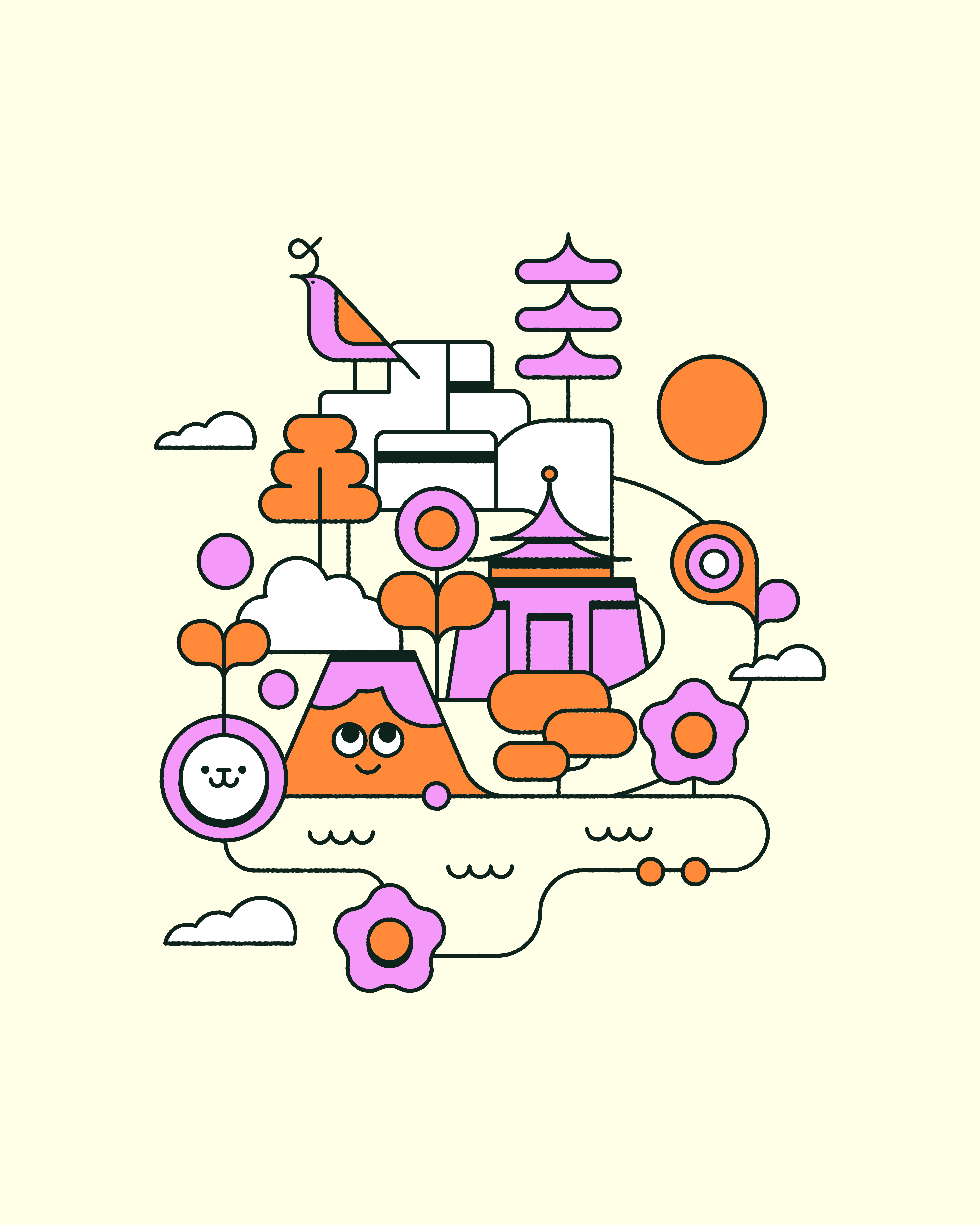 Joyful Islands animal branding illustra illustration island modular monoweight nature vector