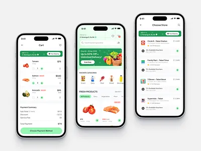 Groceries Store Mobile App app billing cart check out clean design fireart food grocery list order shop ui ux