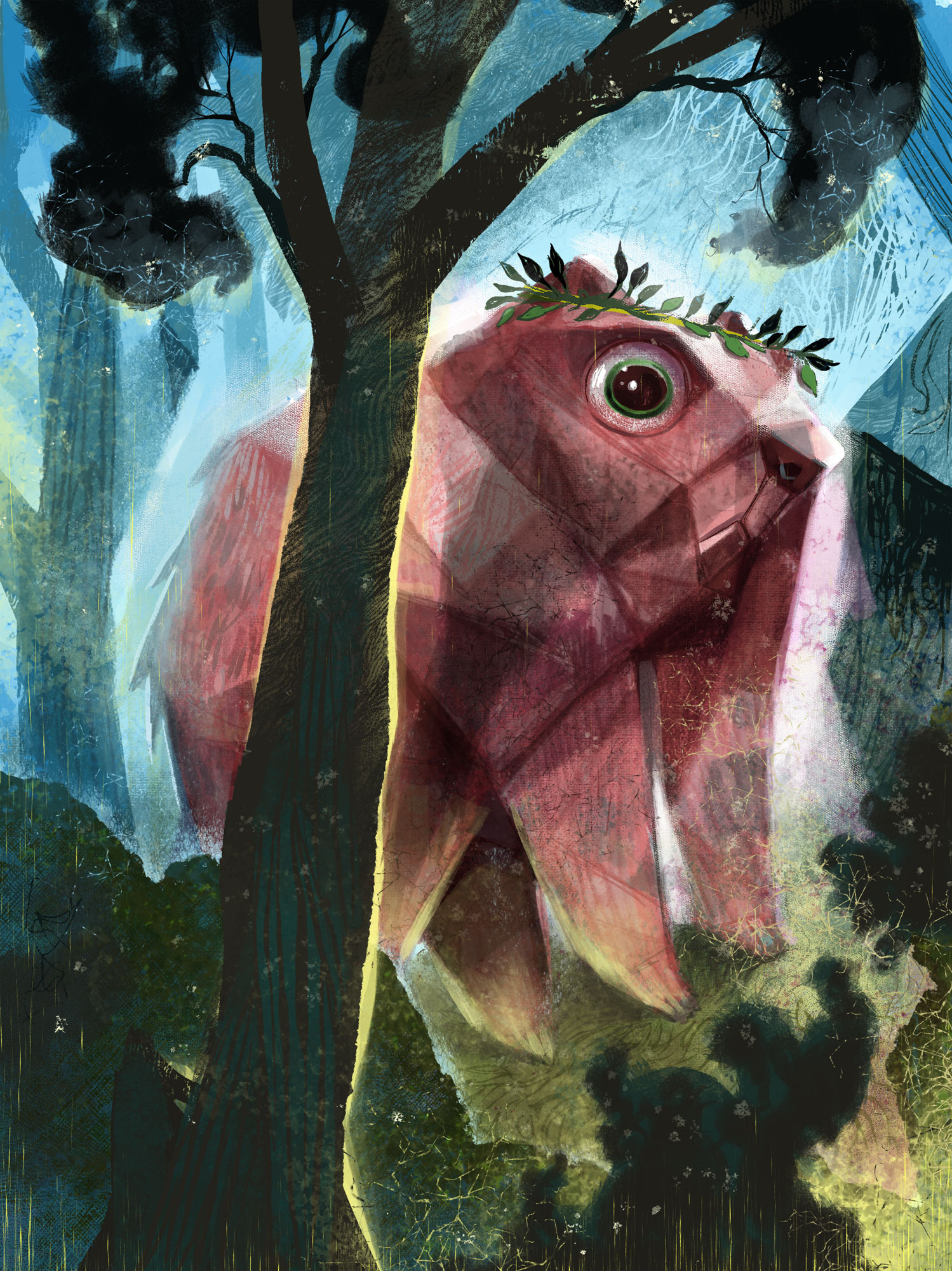 The Laurel Guardian book cover character design fantasy illustration narrative art whimsical