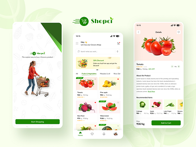 Grocery App app branding cart design flat grocery illustration market minimal mobile payment ui ux visual wishlist