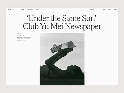 Club Yu Mei - Elegant Editorial Web UI clean clean design clean layout design elegant home page landing page lifestyle brand minimalist modern modern design typo typography typographyic design ui design ux design uxui