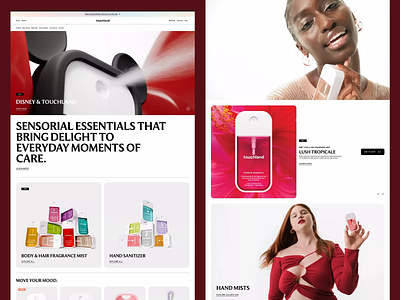 Touchland - Sensorial E-commerce Experience brand colloboration creative design e commerce essentials online shop red sensorial ui design user experience ux design uxui vibrant vibrant design web web design web page