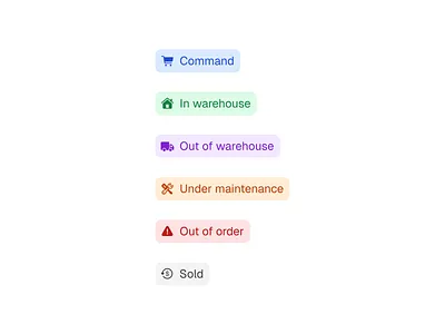 Item statuses badge badges ecommerce icons inventory item product