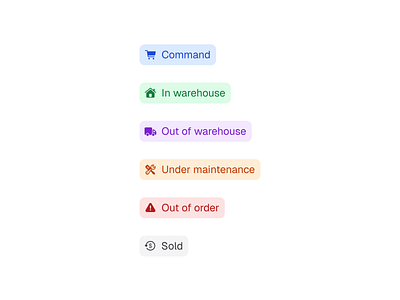 Item statuses badge badges ecommerce icons inventory item product
