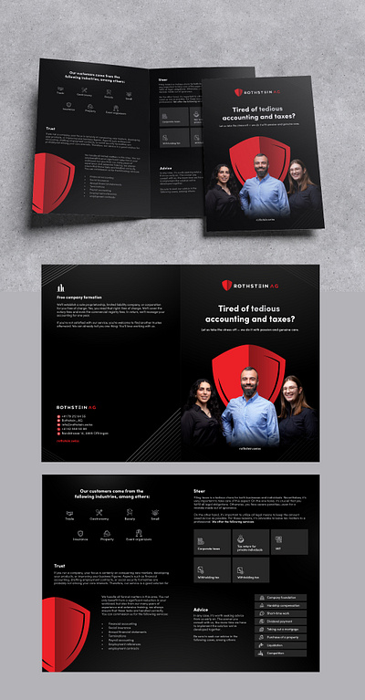 Minimal Bifold Brochure for Accounting and taxes business advertisement bifold brochure clean creative marketing minimal print