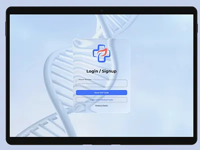 Liquid Glass Medical Website UI cleandesign creative dna glass liquidglass login medical medicalwebsite minimaldesign telemedicine ui ux webdesign