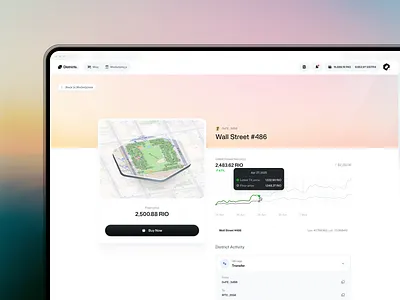 Districts - Marketplace activity app buy crypto design detail graph grid land list marketplace mint nft ui ux web3