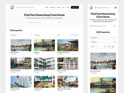 Property Listing UI in Inside Bangla agoda airbnb classified software daily ui figma flat design hotel booking hotel listing hotel management system inside bangla property management web app design web design
