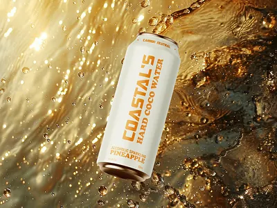 Coastal’s Hard Coco Water - clean, crisp, carbon neutral. bold typography branding coastals cold cold drinks cool drinks drinks drinks label design graphic design hard coco water label design minimal design packaging design pineapple pineapple drinks product label design soft design soft drinks typography water