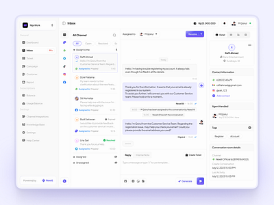 Nexell - Omnichannel Chatting Dashboard channel chatting conversation customersatisfaction dashboard inbox live chat livechat management omnichannel omnichannelsupport pop up search