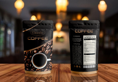 CLASSIC COFFEE premium pouch packaging design. almonds black black coffee coffee coffee packaging health illustrations label design natural natural health nuts nuts packaging packaging design pouch packaging premium coffee product packaging pure black coffee pure coffee soft design typography