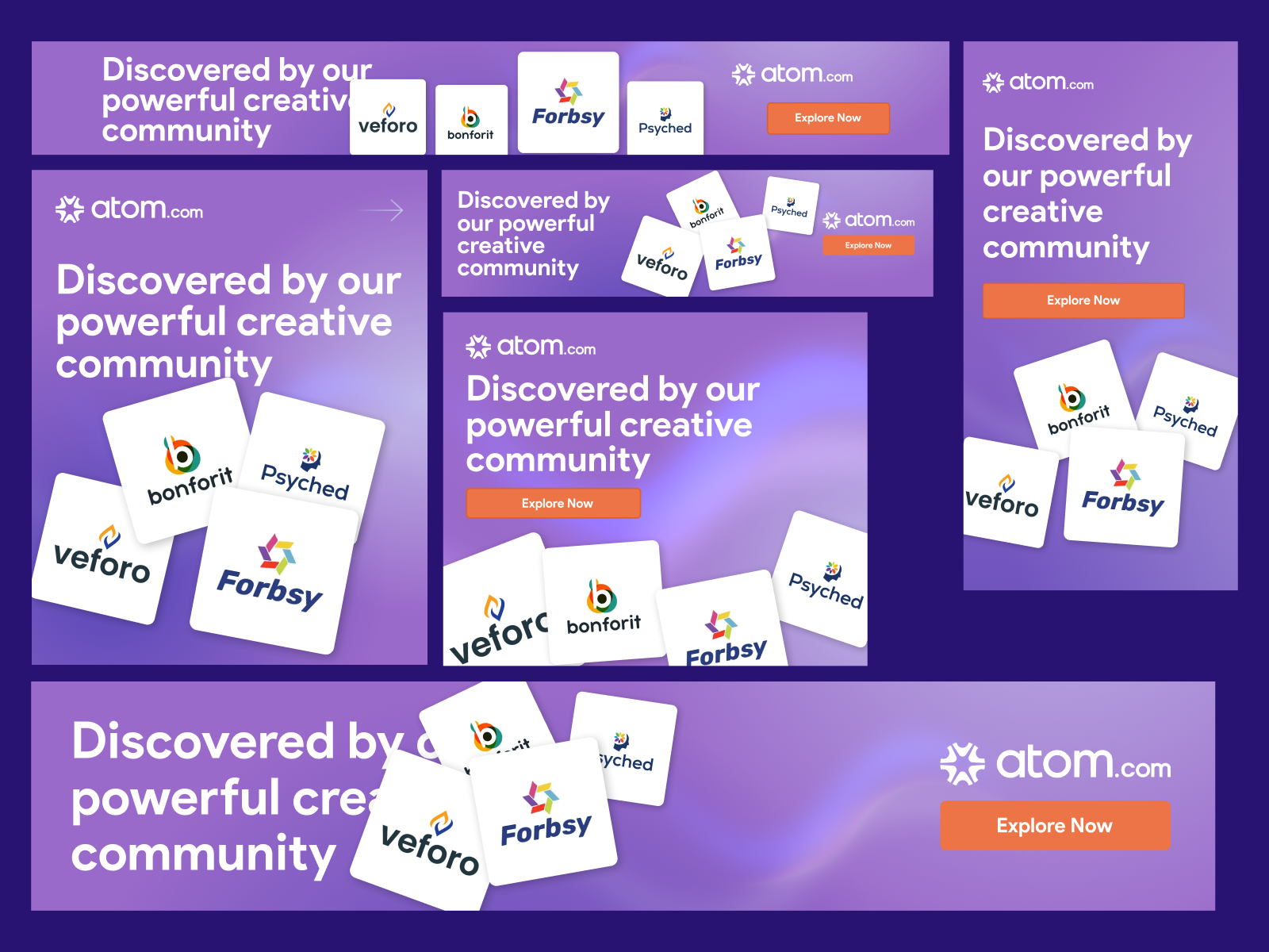 💡 Atom.com Social Ad Design Campaign — Click-Worthy Banners addesign brandads brandvisuals campaigndesign conversiondrivendesign creativeaddesign creativeads creativedesign design designwithintent digitaldesign dribbbleshots graphic design moderndesign performancedesign smmdesign smmvisuals socialaddesign startupmarketing visualdesign