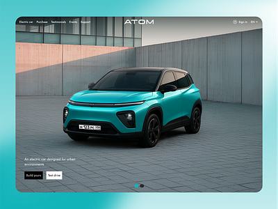 Atom Electric Car car concept dark mode electric car electricvehicle ui user interface ux