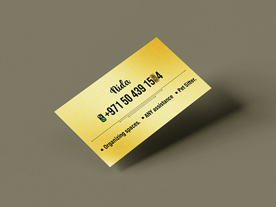 One side business card design & printing 3.5x2 branding business card card corporate creative creative business card depictdigonto golden golden card personal brand printing shop professional services card uae designer visiting card