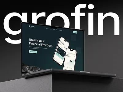 Grofin – Unlock Your Financial Freedom branding cashflow designsystems finance web page graphic design landing page landingpagedesign minimal saas ui ux webdesign webpage