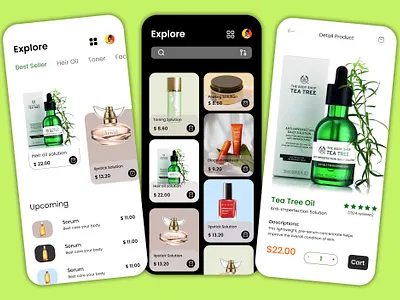 Skincare Ecommerce App UI Design app ui beauty app design clean ui cosmetic app dark mode ui ecommerce app ecommerce ui figma design figma ui design light mode ui mobile app design mobile app ui mobile ui product design shopping app skincare app ui design uiux user interface ux design