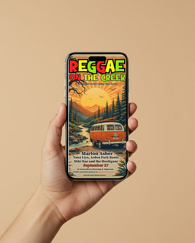 🎶 Creekside Vibes: Reggae Festival Poster Design for NorCal’s “ 2d adobe art design graphic design ill illustration