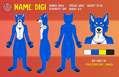 Wolf Furry Fursona Reference Sheet Commissionsopen blue wolf commissionart commissionsopen cute wolf foxy maria furryartist wolf wolf furryart wolf fursona wolf ref sheet wolf reference sheet wolf2025 wolfdigitalart yellow eyes